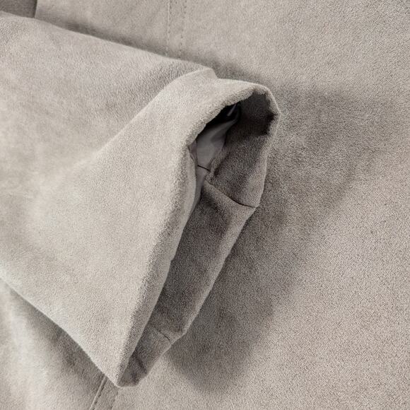 Studio Works Jacket Women's 4p Faux Suede Beige Riding Zip Lined Pockets Classic - Picture 6 of 12